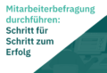 Titelgrafik des evasys Blogartikels „Mitarbeiterbefragung durchführen – Schritt für Schritt zum Erfolg“