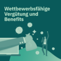 Illustration zeigt eine Person, die sich über einen Geldsack freut, der aus einem Laptop gereicht wird – Symbol für faire Vergütung und Benefits zur Vermeidung von Kündigungsgründen und zur Mitarbeiterbindung.