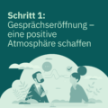 Zwei Personen schaffen mit Small Talk und offenen Gesten eine angenehme Gesprächsatmosphäre