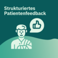 Icon eines Patienten mit Daumen-hoch-Symbol für strukturiertes Feedback