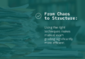 Graphic showing a large stack of paper exams with the headline ‘From Chaos to Structure’ and a message about making manual exam grading more efficient.