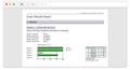 evaexam results report with answer statistics, scores, and a bar chart for an exam question.