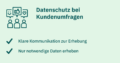 Grafik zum Datenschutz bei Kundenumfragen mit Datenminimierung und transparenter Kommunikation