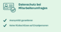 Grafik zum Datenschutz bei Mitarbeiterumfragen mit Fokus auf Anonymität und Schutz vor Rückschlüssen auf Einzelpersonen
