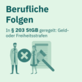 Illustration zu beruflichen Folgen von Datenschutzverstößen im Gesundheitswesen