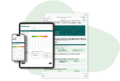 Course evaluation displayed on a smartphone, tablet, and paper questionnaire in evasys.