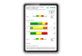 Student feedback report in evasys engagement with survey results, color-coded charts, and instructor reflections